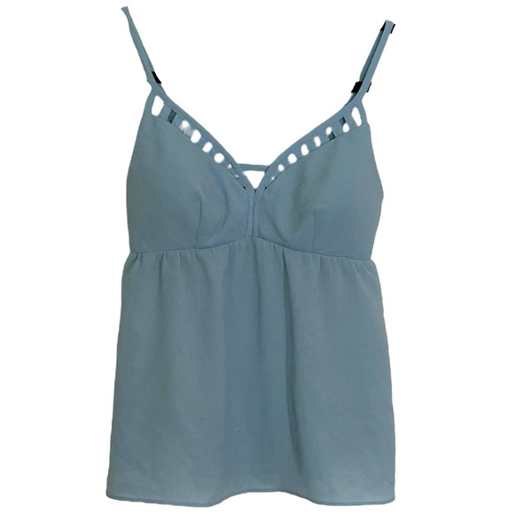 Candies‎ Women’s Blue Cami Y2K V Neck Spaghetti Strap Top  Sz S - Picture 1 of 6